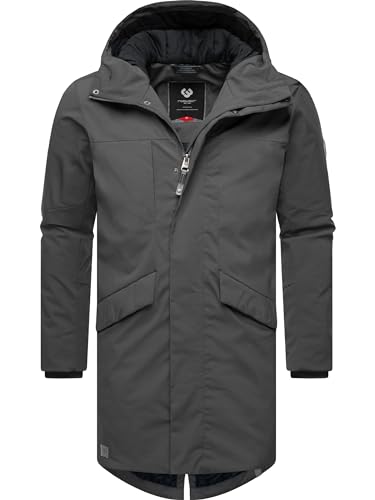 Ragwear Herren Parka Übergangsmantel Regenmantel wasserdicht mit Kapuze Zalle Dark Grey Gr. M von Ragwear