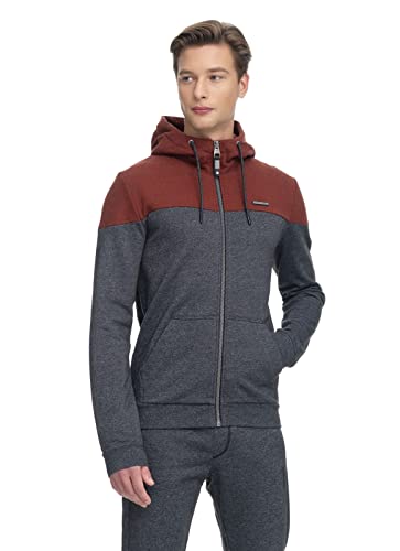 Ragwear Herren Sweatjacke Tommie orangerot/Graumeliert/rostrot XXL von Ragwear