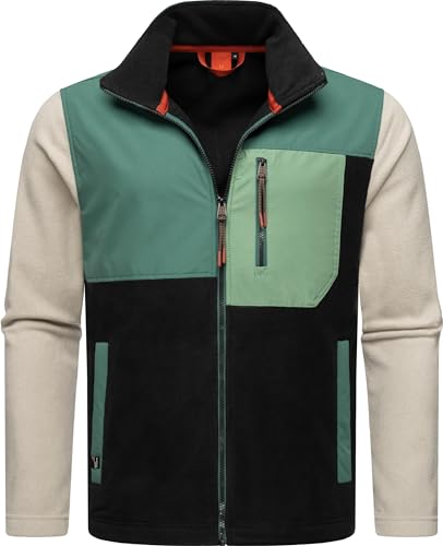 Ragwear Herren Teddy Fleecejacke Übergangsjacke mit hohem Kragen und Brusttasche Flettcher Pine Green Gr. XXL von Ragwear