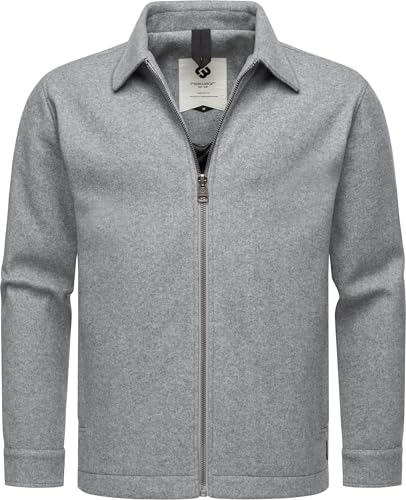 Ragwear Herren Übergangsjacke Hemdjacke in weicher Woll-Optik Azzte Felt YOUMODO Light Grey Gr. XL von Ragwear