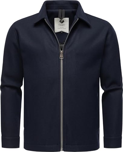 Ragwear Herren Übergangsjacke Hemdjacke in weicher Woll-Optik Azzte Felt YOUMODO Navy Gr. L von Ragwear