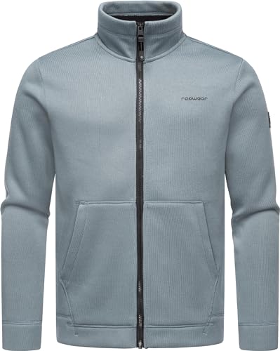 Ragwear Herren Übergangsjacke Strickjacke Zipper in Sweat-Optik leichte Jacke aus Feinstrick mit Reißverschluss Fabbian Collar Grey Gr. XL von Ragwear