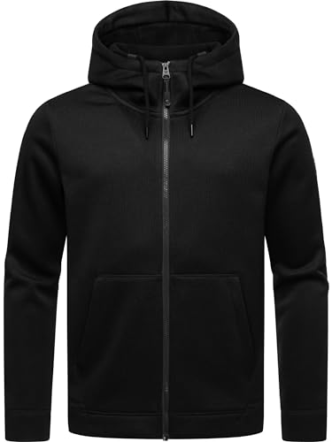 Ragwear Herren Übergangsjacke Strickjacke leichte Jacke aus Feinstrick kurz mit Kapuze Fabian Black Gr. XXL von Ragwear