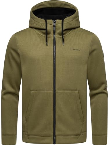 Ragwear Herren Übergangsjacke Strickjacke leichte Jacke aus Feinstrick kurz mit Kapuze Fabian Olive Gr. XL von Ragwear