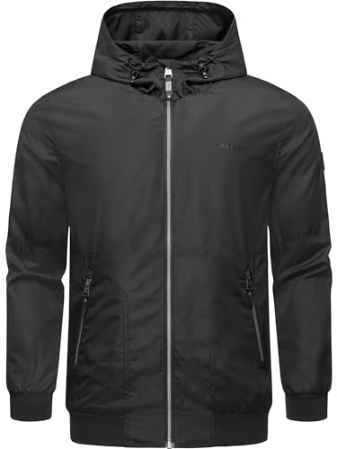 Ragwear Herren Übergangsjacke leichte Jacke kurz mit Kapuze Stewie II Black Gr. XXL von Ragwear