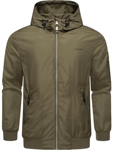 Ragwear Herren Übergangsjacke leichte Jacke kurz mit Kapuze Stewie II Dark Olive Gr. XL von Ragwear