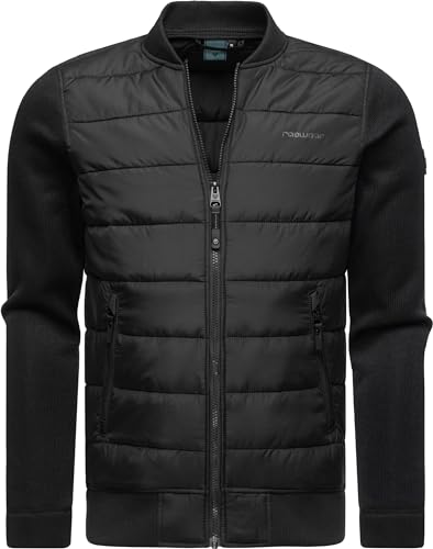 Ragwear Herren Übergangsjacke leichte Steppjacke kurz mit Rippstrick-Ärmeln Hallmar Black Gr. L von Ragwear