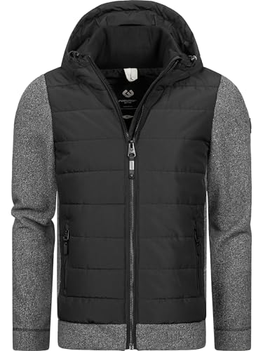 Ragwear Herren Übergangsjacke leichte Steppjacke kurz mit weichen Ärmeln und Kapuze Doryan Mel YOUMODO Black Gr. XL von Ragwear