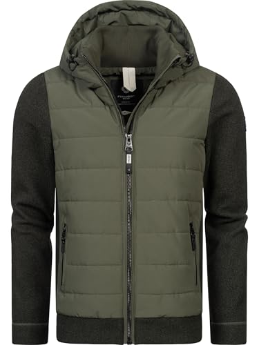 Ragwear Herren Übergangsjacke leichte Steppjacke kurz mit weichen Ärmeln und Kapuze Doryan Mel YOUMODO Dark Olive Gr. L von Ragwear