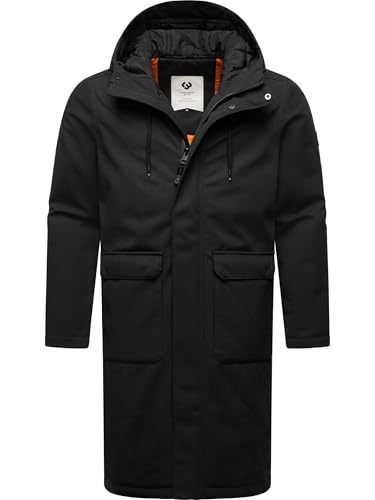 Ragwear Herren Warmer wasserdichter Wintermantel lang mit Kapuze Mr Them Long YOUMODO Black Gr. M von Ragwear