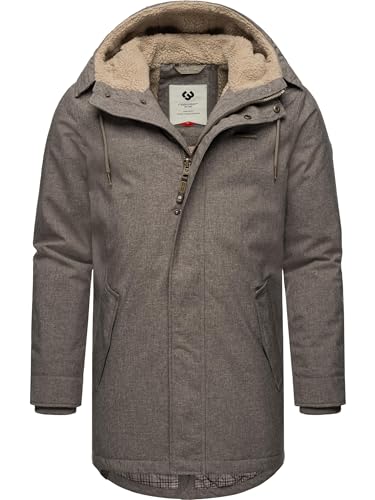 Ragwear Herren Winterjacke Warmer Kurzmantel mit Kapuze Mr Smithem Melange Mocca Gr. L von Ragwear