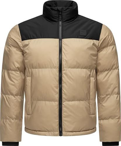 Ragwear Herren Winterjacke warme Steppjacke wasserdicht im angesagten Retro-Colourblocking-Look Stafen YOUMODO Taupe Gr. L von Ragwear