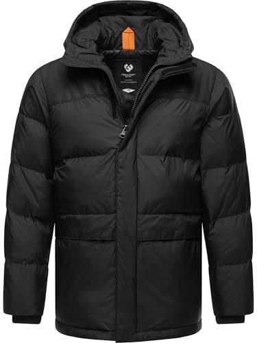 Ragwear Herren Winterjacke warme Steppjacke mit Verstellbarer Kapuze Mikkesh YOUMODO Black Gr. S von Ragwear