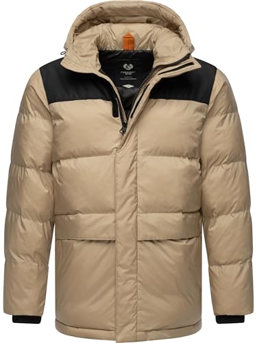 Ragwear Herren Winterjacke warme Steppjacke mit Verstellbarer Kapuze Mikkesh YOUMODO Taupe Gr. 3XL von Ragwear