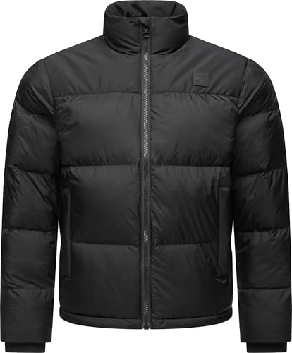 Ragwear Herren Winterjacke warme Steppjacke wasserdicht im angesagten Retro-Colourblocking-Look Stafen YOUMODO Black Gr. M von Ragwear