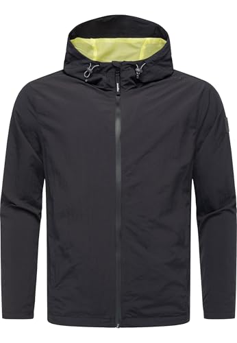 Ragwear Herren leichte Übergangsjacke Kurze Sommerjacke mit Kapuze und wasserdichtem Reißverschluss Lewie YOUMODO Black Gr. L von Ragwear