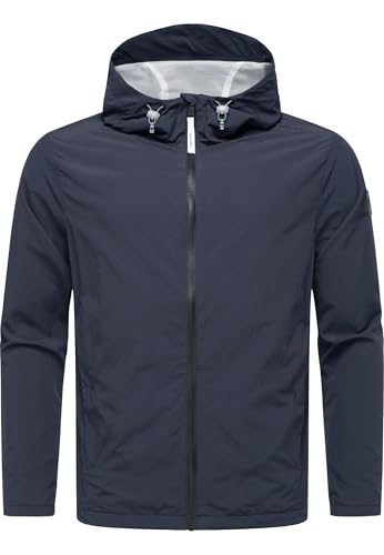 Ragwear Herren leichte Übergangsjacke Kurze Sommerjacke mit Kapuze und wasserdichtem Reißverschluss Lewie YOUMODO Navy Gr. XL von Ragwear