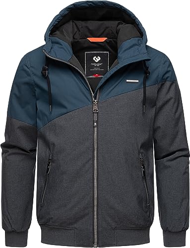 Ragwear Herren warme Winterjacke kurz mit Verstellbarer Kapuze Wings Dark Grey23 Gr. S von Ragwear