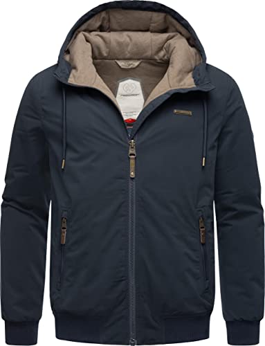 Ragwear Herren warme wasserdichte und atmungsaktive Winterjacke kurz mit Verstellbarer Kapuze Maddy Navy Gr. M von Ragwear