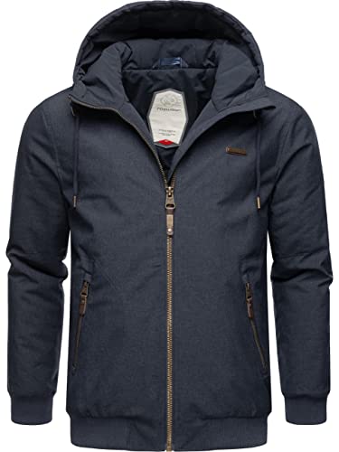 Ragwear Herren warme wasserdichte und atmungsaktive Winterjacke kurz mit Verstellbarer Kapuze Stewie Navy22 Gr. L von Ragwear