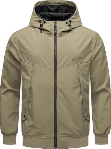 Ragwear Herren wasserdichte und atmungsaktive leichte Übergangsjacke Kurze Sommerjacke mit Kapuze Tyller Bonded YOUMODO Dusty Olive Gr. L von Ragwear