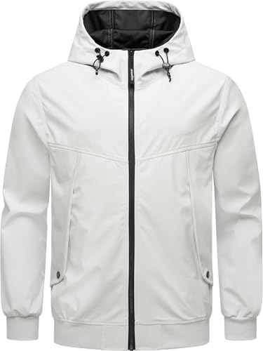 Ragwear Herren wasserdichte und atmungsaktive leichte Übergangsjacke Kurze Sommerjacke mit Kapuze Tyller Bonded YOUMODO White Gr. XL von Ragwear