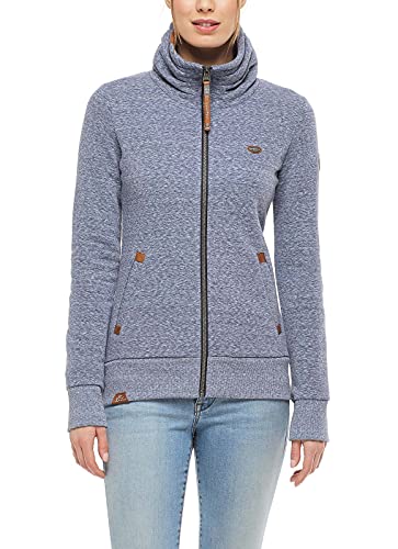 Ragwear IZOLDA Damen Frauen Kapuzenjacke,Zip Hoodie,Kapuzenpullover,Sweatjacke,warm,Regular Fit,Blau,XXL von Ragwear