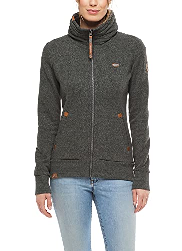 Ragwear IZOLDA Damen Frauen Kapuzenjacke,Zip Hoodie,Kapuzenpullover,Sweatjacke,warm,Regular Fit,Schwarz,L von Ragwear