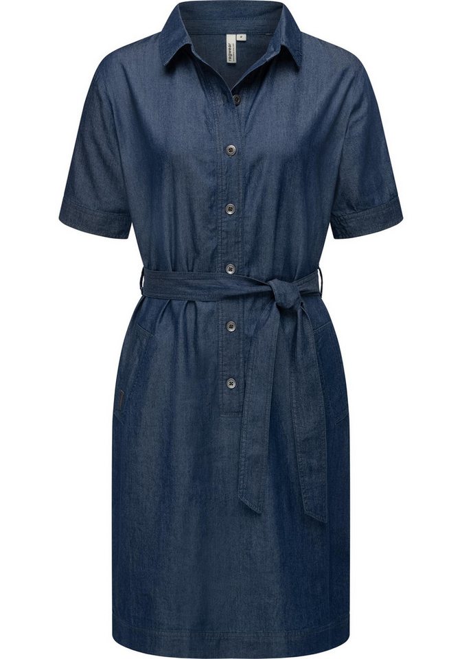 Ragwear Jeanskleid Rozyna Denim Midikleid in Denim-Optik mit Haifisch-Kragen von Ragwear