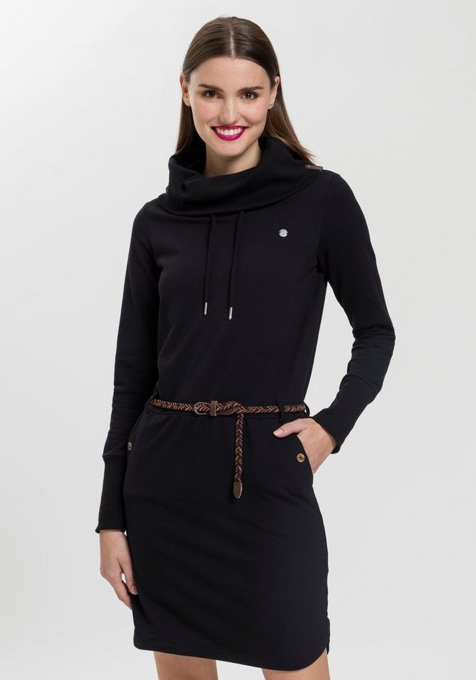 Ragwear Sweatkleid LAURRA (2-tlg., mit abnehmbarem Gürtel) stylisches Langarmkleid mit praktischen Eingrifftaschen von Ragwear