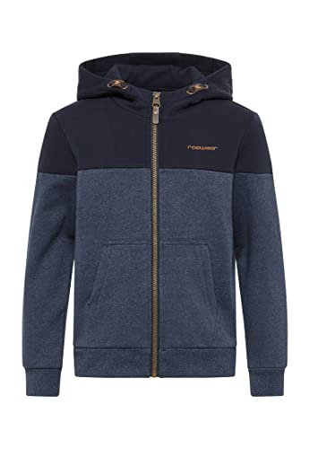 Ragwear Jungen Sweatjacke Lajda Jacke Übergangsjacke Cardigan Kinder Sweater Hoody Kapuzenpullver Baumwoll Outdoorjacke (DE/NL/SE/PL, Numerisch, 128, Regular, Navy-dunkelblau) von Ragwear