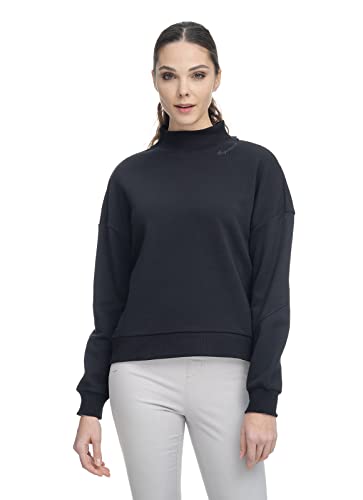 Ragwear Kaila Damen Frauen Sweatshirt,Pullover,Pulli,sportlicher Sweater,Hoodie,hoher Stehkragen,Schwarz,S von Ragwear