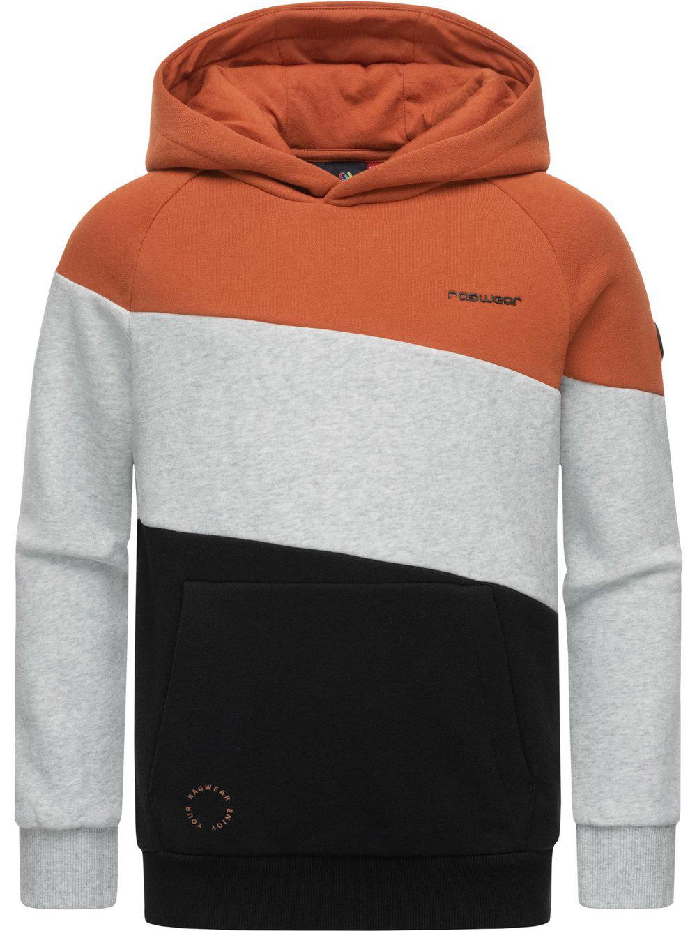 Ragwear Kapuzenpullover Jungen Baumwolle gestreift, orange von Ragwear