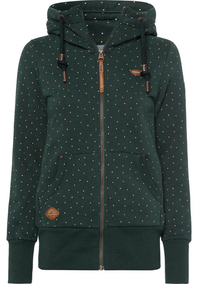 Ragwear Kapuzensweatjacke NESKA DOTS MULTICOLOR ZIP O Longsleeve Jacke im Multicolor-Allover-Dots-Print-Design von Ragwear