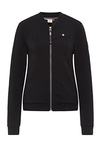 Ragwear Kenia Damen Frauen Sweatjacke,Sweatshirt mit Reißverschluss,Zip Hoodie,Regular Fit,Black (1010),XXL von Ragwear