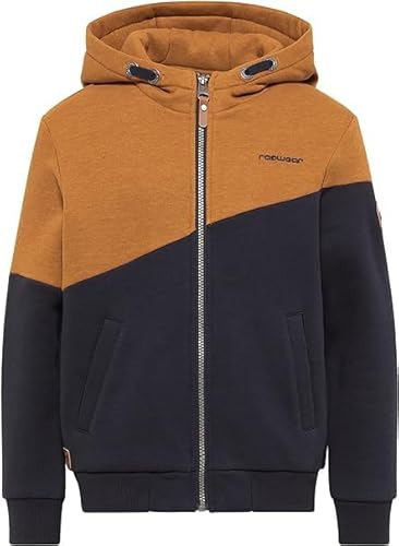 Ragwear Kinder Jungen Sweatjacke Kapuzenjacke Jowell mit Reißverschluss und Seitentaschen Sweat Gr. 128-170 (DE/NL/SE/PL, Numerisch, 152, Regular, Cinnamon-Navy) von Ragwear