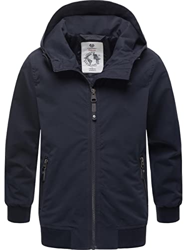 Ragwear Kinder Jungen Übergangsjacke leichte Jacke kurz mit Kapuze wasserdicht Matys Navy Gr. 152 von Ragwear