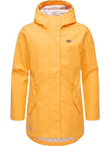 Ragwear Kinder Mädchen Übergangsjacke Regenmantel wasserdicht lang leicht gefüttert mit Kapuze Marjanka II Yellow Gr. 152 von Ragwear