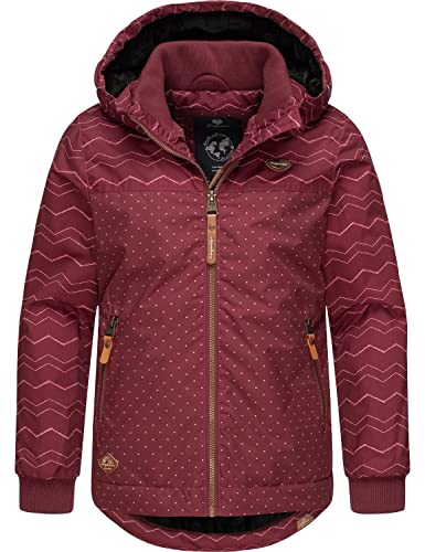 Ragwear Kinder Mädchen Winterjacke Outdoorjacke mit Kapuze wasserdicht Kristla Chevron Raspberry Gr. 152 von Ragwear