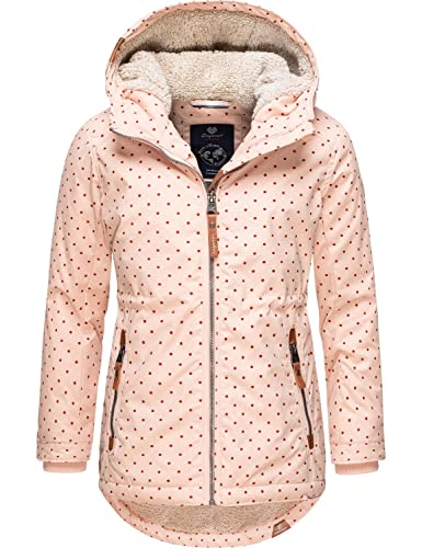 Ragwear Kinder Mädchen Winterjacke Outdoorjacke wasserdicht atmungsaktiv Layra Dots Light Pink Gr. 128 von Ragwear