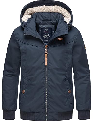 Ragwear Kinder Mädchen Winterjacke Outdoorjacke wasserdicht mit Abnehmbarer Kapuze Alja Navy Gr. 128 von Ragwear