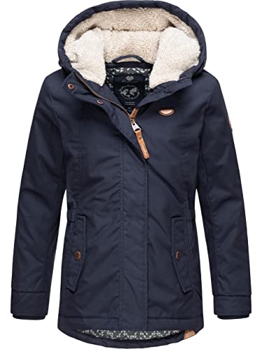 Ragwear Kinder Mädchen Winterjacke Wintermantel Outdoorjacke mit Kapuze Elvina Navy Gr. 140 von Ragwear