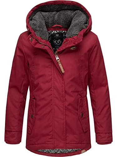 Ragwear Kinder Mädchen Winterjacke Wintermantel Outdoorjacke mit Kapuze Elvina Wine Red Gr. 128 von Ragwear