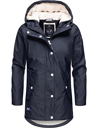 Ragwear Kinder Mädchen Wintermantel Regenjacke wasserdicht gefüttert mit Kapuze Marjanka Navy Gr. 128 von Ragwear