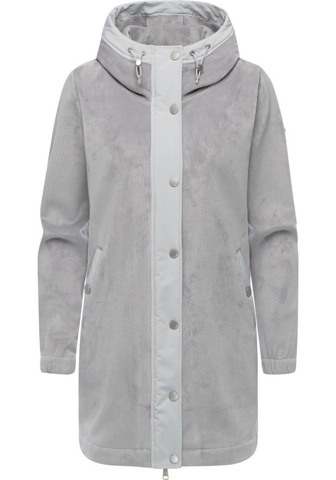 Ragwear Kurzmantel Cousy Bonded YOUMODO Weicher Damen Rippstrick-Mantel mit Kapuze von Ragwear