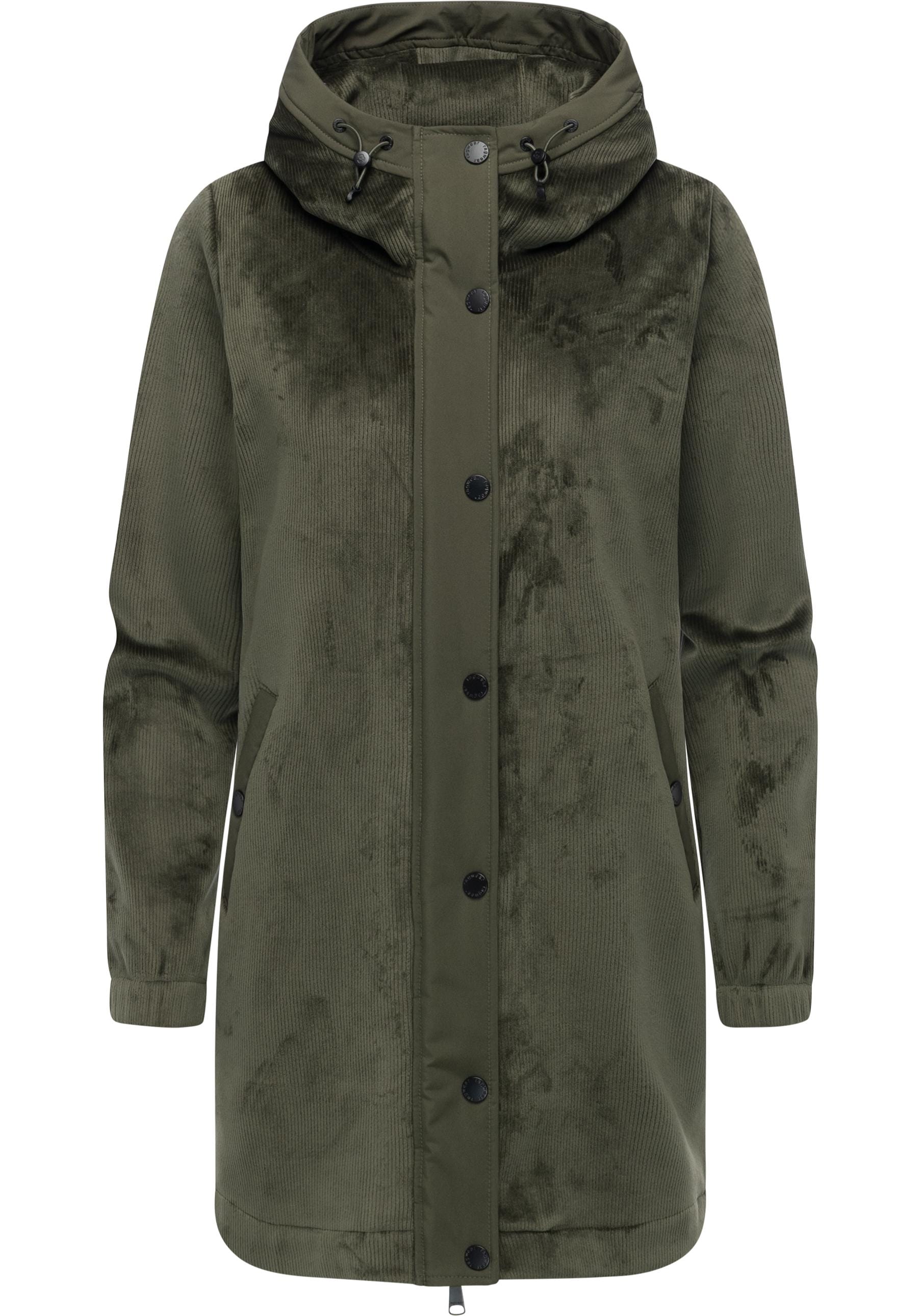 Ragwear Kurzmantel "Cousy Bonded YOUMODO" Weicher Damen Rippstrick-Mantel mit Kapuze von Ragwear