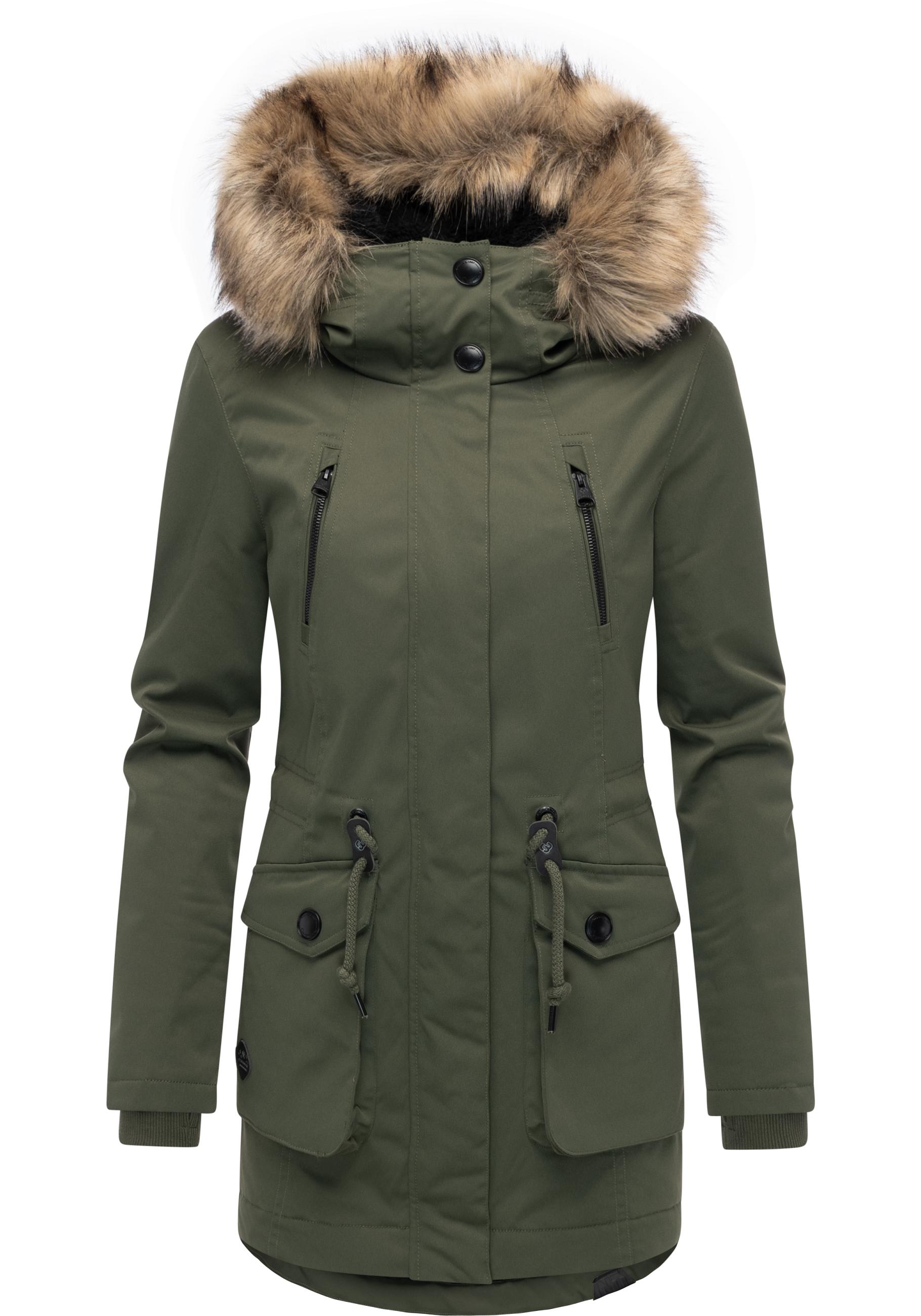 Ragwear Kurzmantel "Ellsa B YOUMODO" Warmer Damen Winterparka von Ragwear