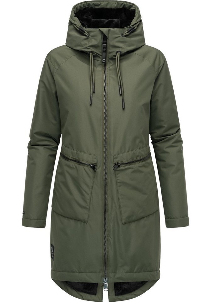 Ragwear Kurzmantel Holstic Wasserdichter Damen Wintermantel mit Kunstfell am Kragen von Ragwear