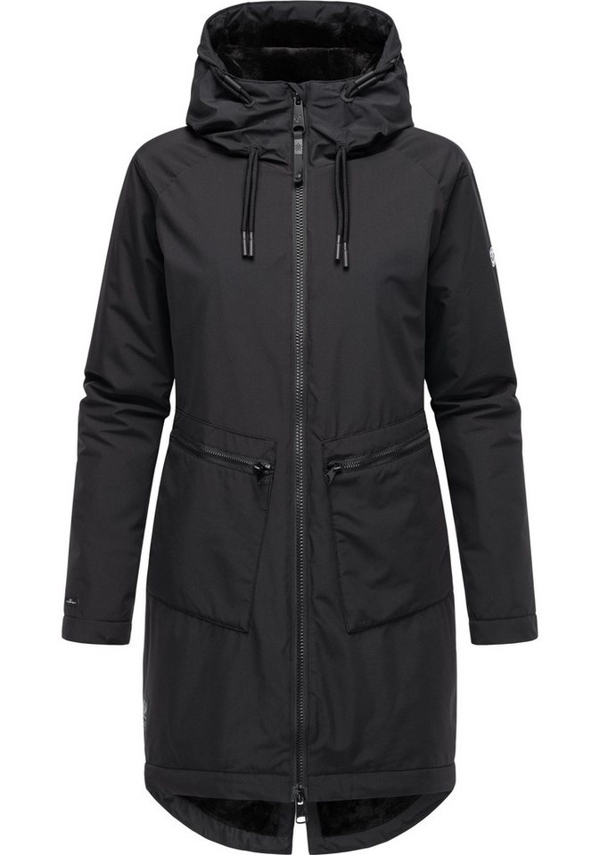 Ragwear Kurzmantel Holstic Wasserdichter Damen Wintermantel mit Kunstfell am Kragen von Ragwear