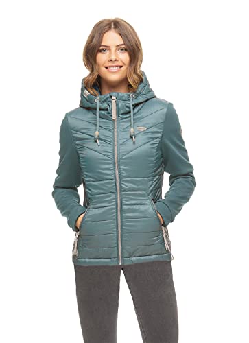 Ragwear LUCINDA Damen Frauen Funktionsjacke,Zip Hoodie,Sweatjacke,Stehkragen,Seitentaschen,Blau,S von Ragwear